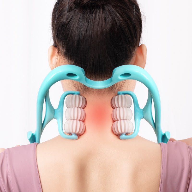 6-Wheel Manual Neck Massager Roller Therapy Tool