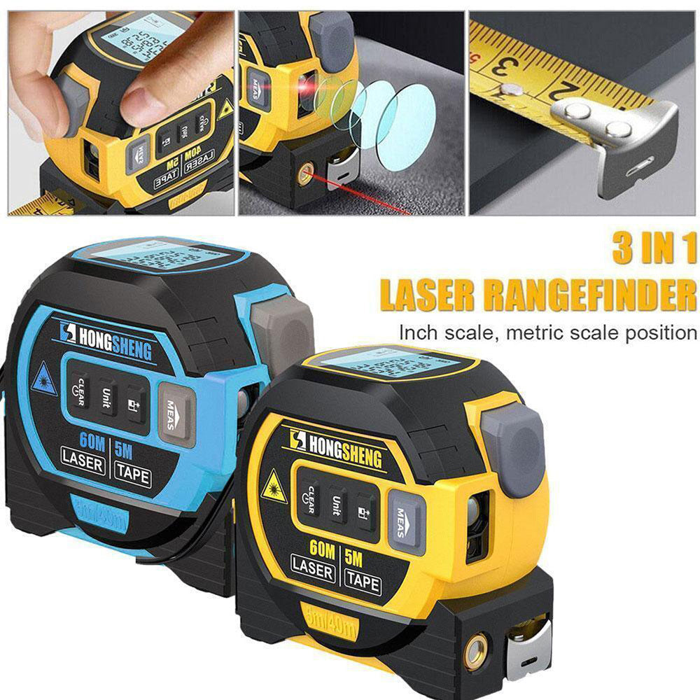 3-in-1 Laser Tape Measure & Digital Rangefinder 5m