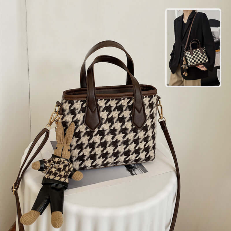 Houndstooth Checkerboard Shoulder Bag