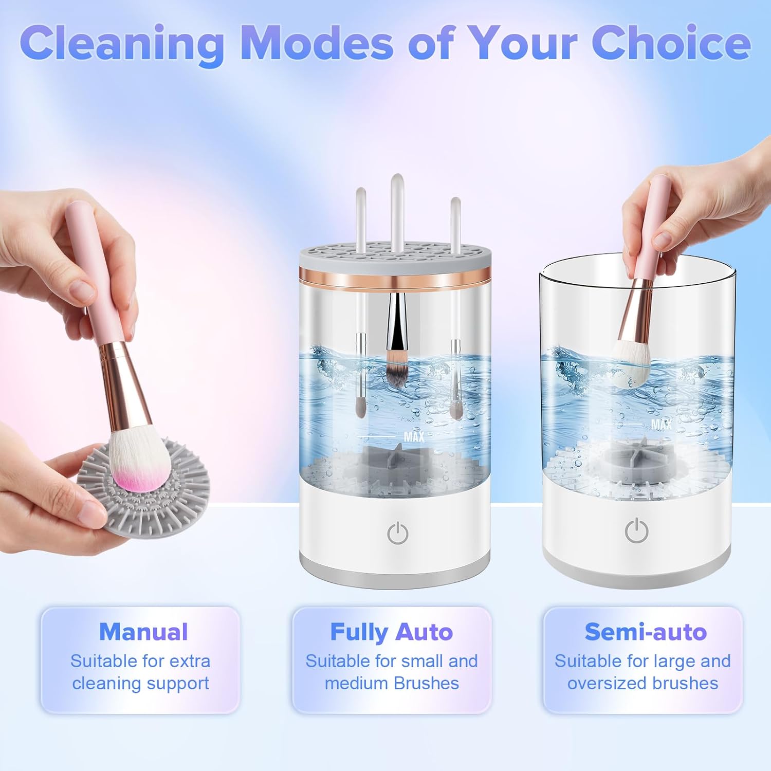 Automatic Electric Makeup Brush Cleaner & Dryer Kit with Mat
