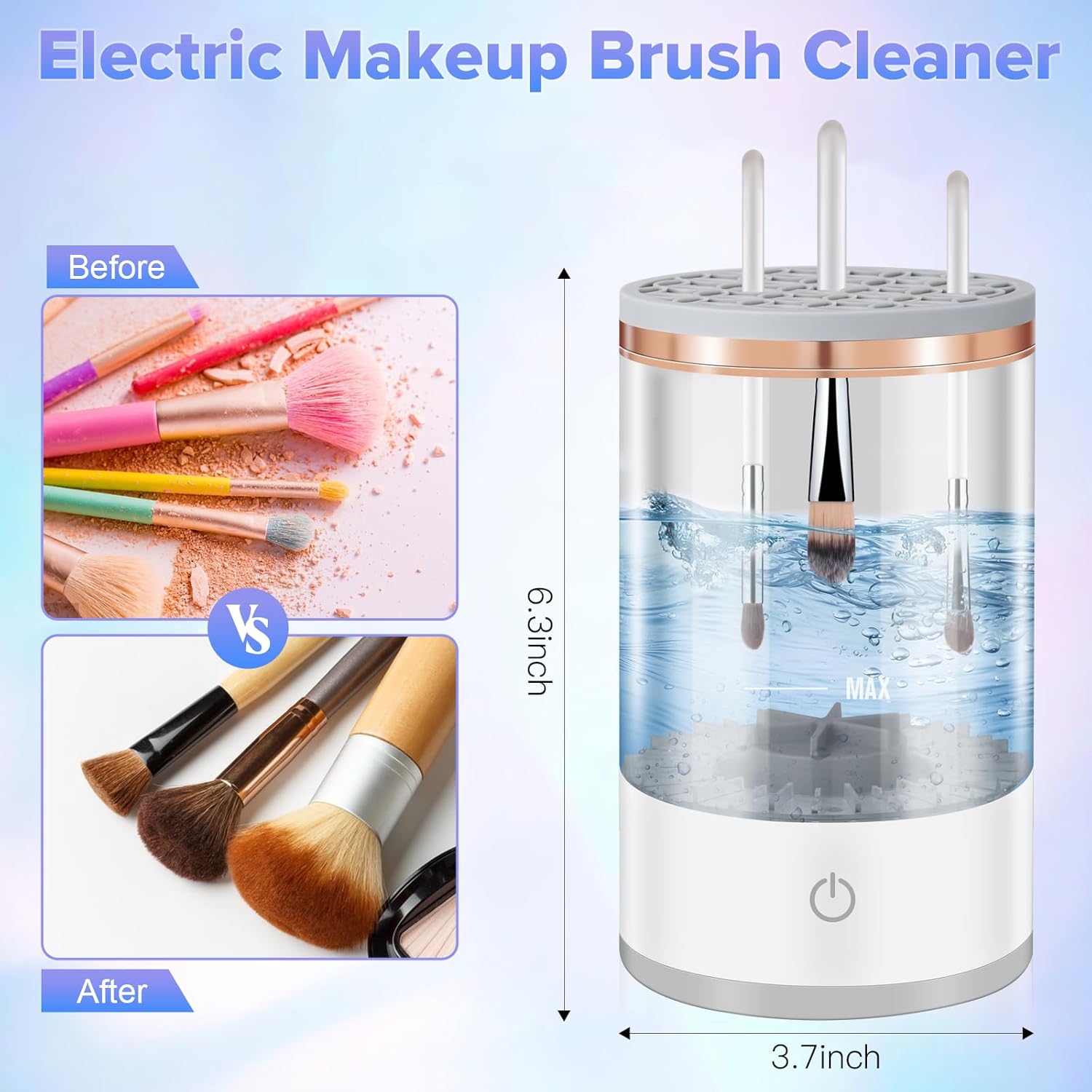 Automatic Electric Makeup Brush Cleaner & Dryer Kit with Mat