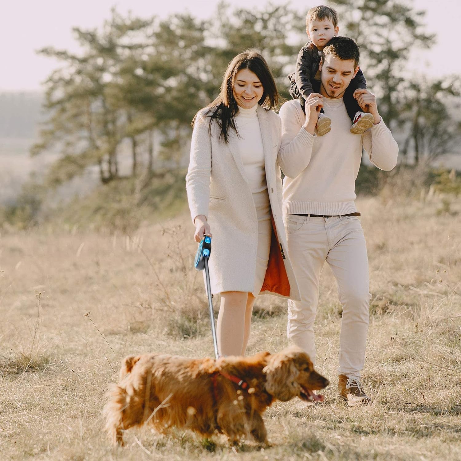 Heavy-Duty Retractable Dog Leash with Anti-Slip Handle & One-Button Control