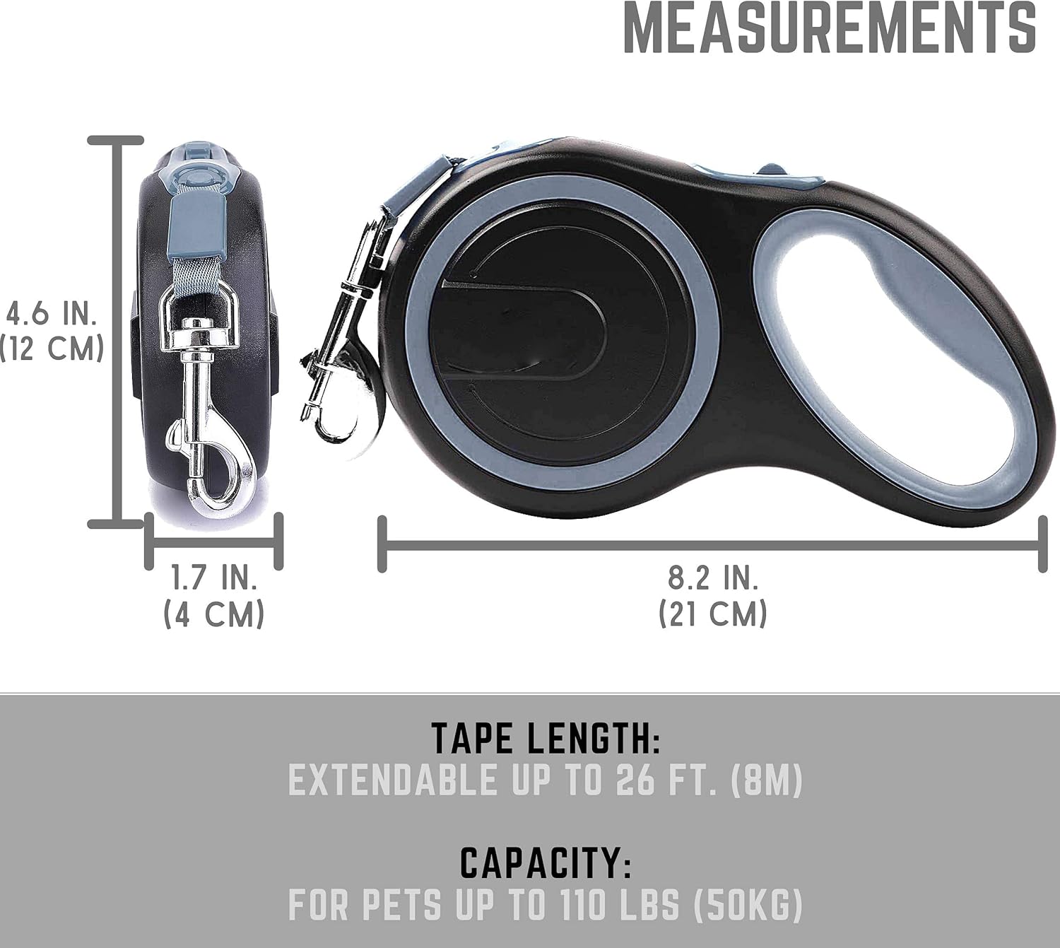Heavy-Duty Retractable Dog Leash with Anti-Slip Handle & One-Button Control