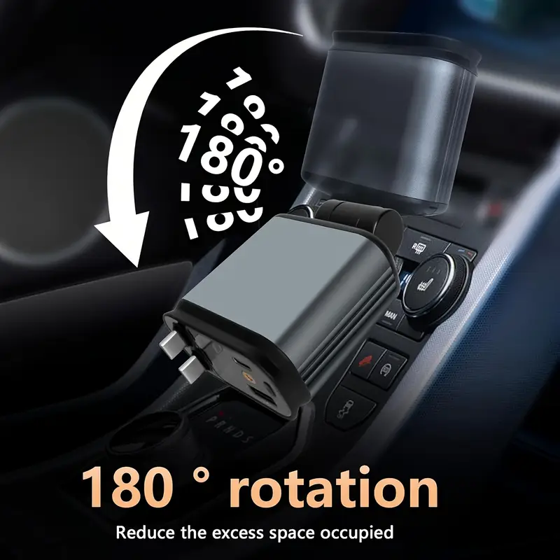 4 In 1 Retractable Car Charger with Star Light – 66W Fast Charging