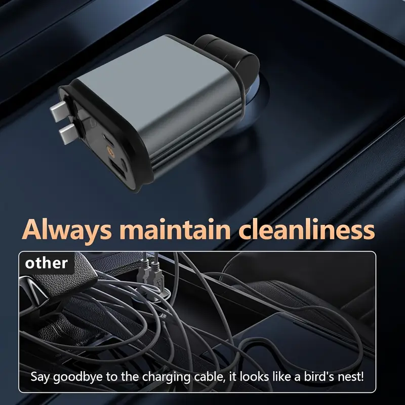 4 In 1 Retractable Car Charger with Star Light – 66W Fast Charging
