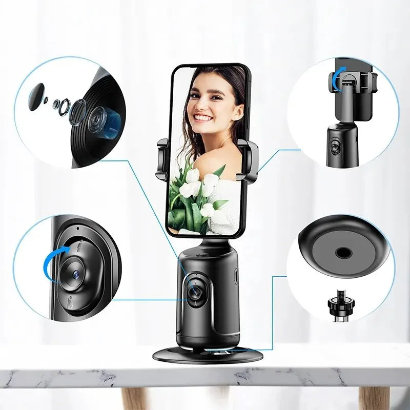 360 Auto Face Tracking Gimbal, AI Smart Gimbal Face Tracking, Auto Phone Holder For Smartphone