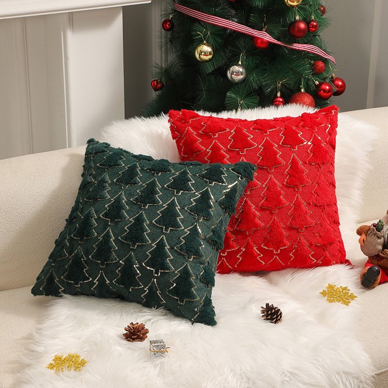 Soft Plush Christmas Throw Pillowcase - Cozy Velvet Cushion Cover for Bed & Sofa - Image 8