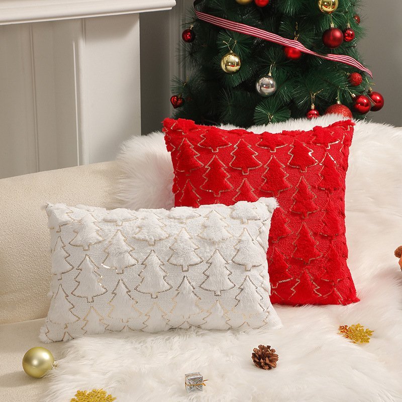 Soft Plush Christmas Throw Pillowcase - Cozy Velvet Cushion Cover for Bed & Sofa - Image 9