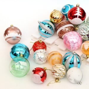 24-Pack Christmas Tree Ball Ornaments - 6cm Hand-Painted & Plated Decorations