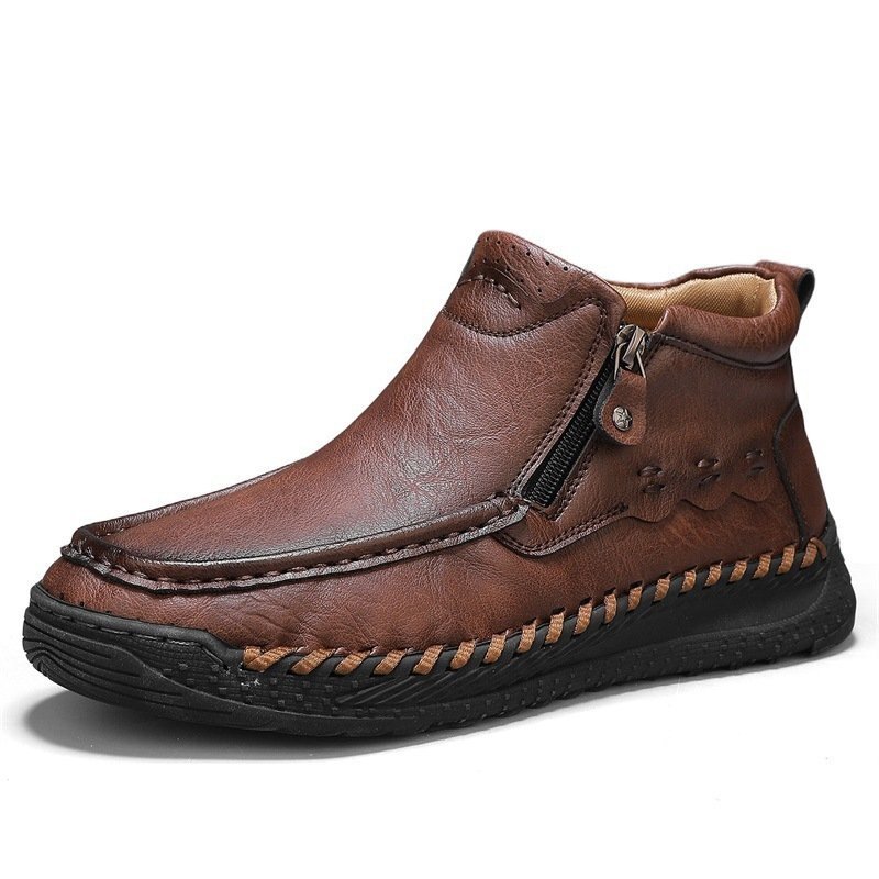 Men's Large-size Casual Hand-sewn Retro Work Boots - Image 2