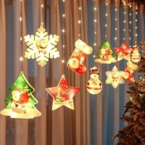Painted LED Christmas Curtain Lights (3m x 70cm)