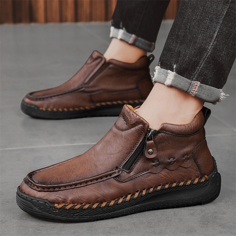 Men's Large-size Casual Hand-sewn Retro Work Boots - Image 4