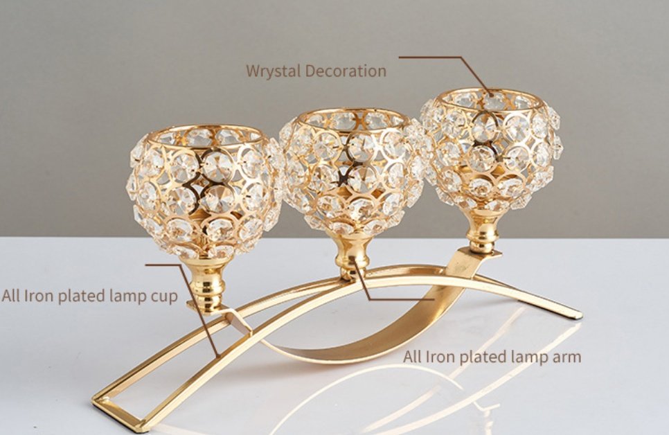 Crystal Candle Holder Amazon Geometric Wrought Iron Candle Holder Ornaments - Image 5