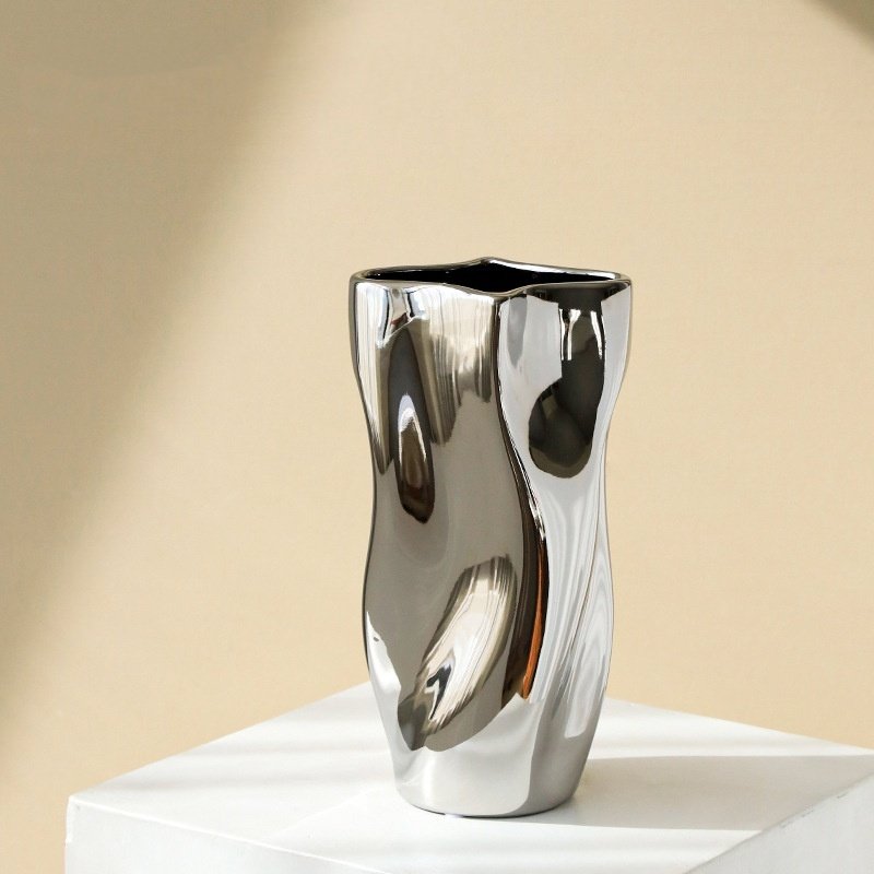 Light-luxury Silver-plated Ceramic Vase Decoration For Home Decor - Image 10