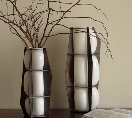 Luxury Geometric Glass Vase Art Decor Piece - Image 6