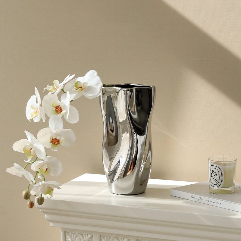 Light-luxury Silver-plated Ceramic Vase Decoration For Home Decor - Image 7