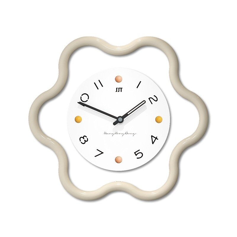 Cream Wind Clock High Sense Wall Home Background Decoration Pocket Watch - Image 2